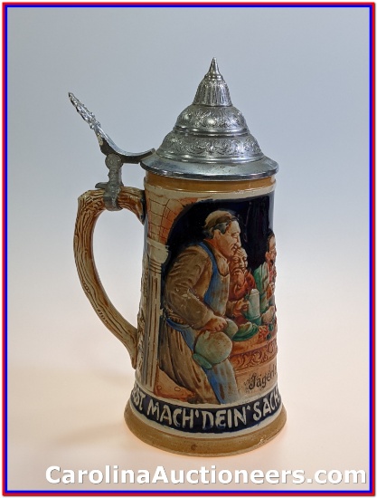 Tall Hand-Painted German Stein