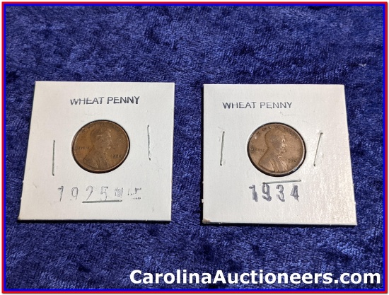 1925 US Wheat Cent & 1934 US Wheat Cent
