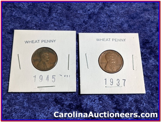 1945 US Wheat Cent & 1937 US Wheat Cent