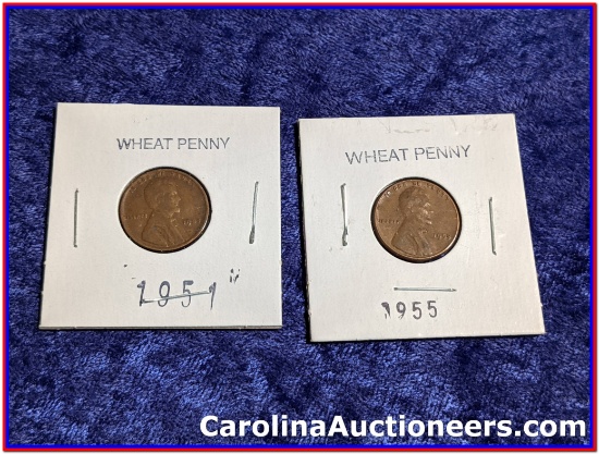 1951 US Wheat Cent & 1955 US Wheat Cent