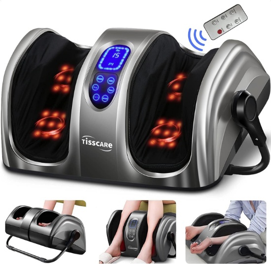 TISSCARE Shiatsu Foot Massager with Heat: Neuropathy, Plantar Fasciitis Relief