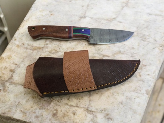 Damascus Handmade Knife with Sheath