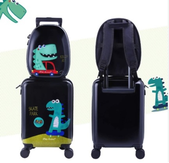DINOSAUR KIDS LUGGAGE CARRY ON SUITCASE WITH BACKPACK