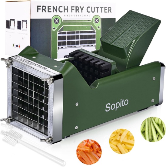 POTATO CUTTER, SOPITO FRENCH FRY CUTTER, 1/2 INCH STAINLESS STEEL, FOR POTATOES & VEGETABLES