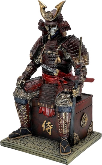 LOOYAR MEDIEVAL SAMURAI UNDEAD WARRIOR RESIN STATUE FIGURINE, 15.4"H X 8.8"L X 7.5"W 6.5 LBS