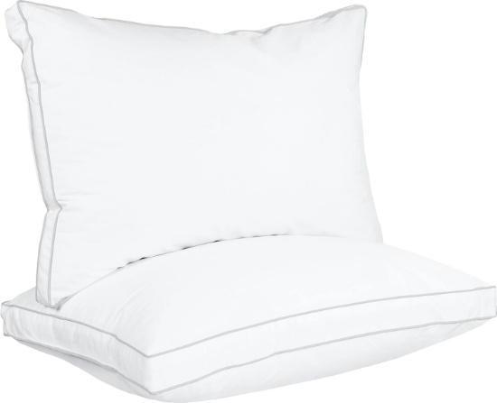 UTOPIA BEDDING BED PILLOW, STANDARD SIZE (WHITE), SET OF 2, COOLING QUALITY, GUSSETED PILLOW