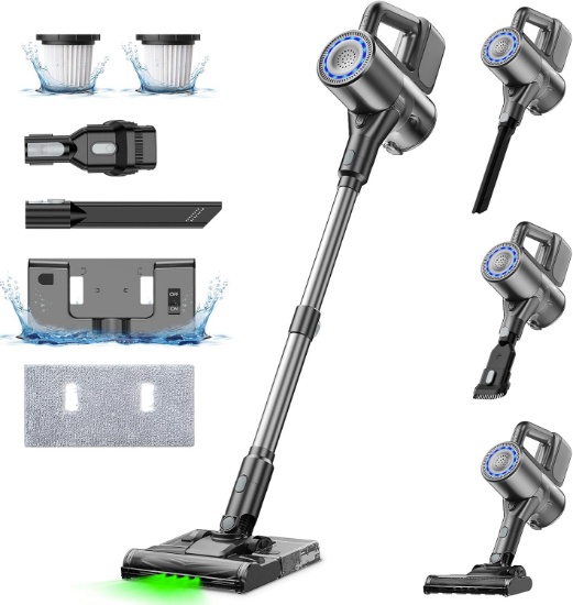 CORDLESS VACUUM & MOP 2-IN-1, 35KPA 40MIN, LIGHTWEIGHT STICK, GREEN LED DISPLAY, ALL-IN-ONE