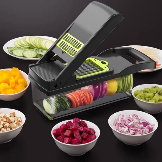 Ultra-Sharp 8-in-1 Vegetable Chopper - Safeguarded, Multi-Blade, Space-Saving Kitchen Essential