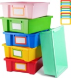 Mifoci 6 Set Plastic Storage Bins, Multi Purpose Cubby Organizer Bins, (13.78x10.24x4.33