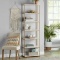 Mainstays 6-Shelf Gold-Tone Metal Frame Bookcase, White