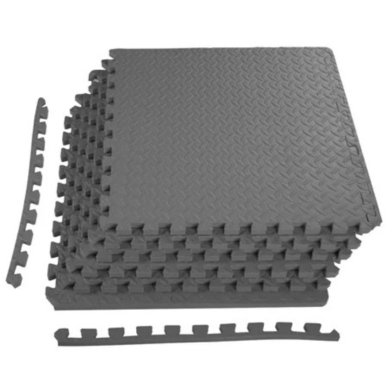 BalanceFrom 3/4 In. Thick Flooring Puzzle Mat, EVA Foam Interlocking Tiles, 24 Sq Ft, Gray