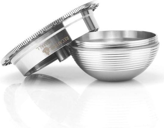 Stainless Steel Refillable Coffee Pods for Nespresso VertuoPlus (2.4 oz)