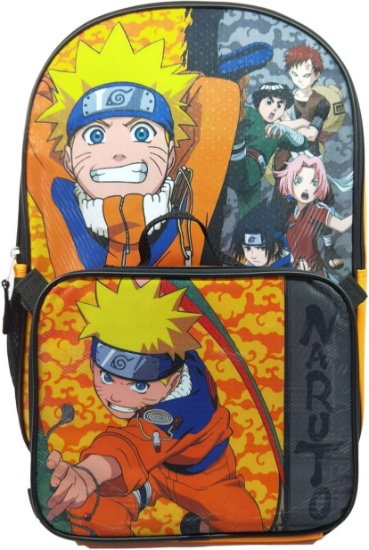 Bioworld Naruto 16" Large Backpack with Lunch Bag