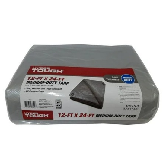 Hyper Tough Weather Resistant Medium Duty 12' x 24' Polyethylene Tarp