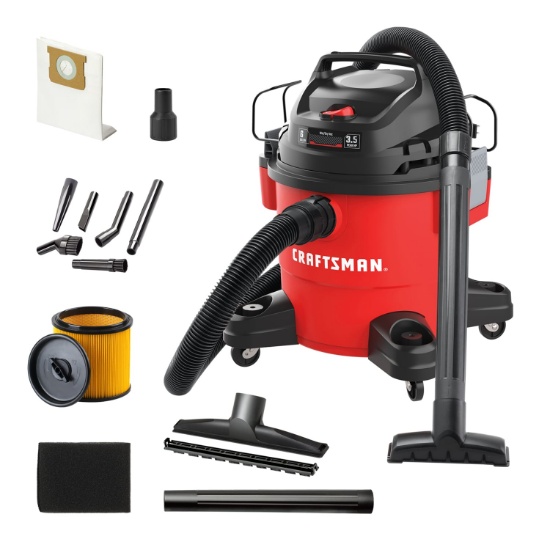 CRAFTSMAN 6-Gallon 3.5-HP Wet/Dry Shop Vacuum with Accessories Included