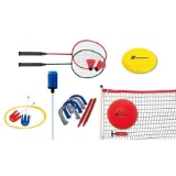 MD Sports 6 In 1 Backyard Game Set - Volleyball, Badminton, Horseshoes, Disc Toss & More