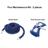Mainstays 2pc Pool Cleaning Kit, Includes 25FT Hose and Vacuum Head