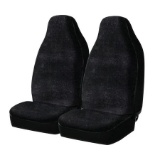 Auto Drive 2 Pc Car Seat Covers, High Back, Soft Faux Fur Polyester, Black, Universal Fit, 2002SC101