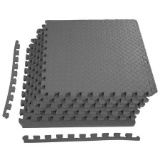 BalanceFrom 3/4 In. Thick Flooring Puzzle Mat, EVA Foam Interlocking Tiles, 24 Sq Ft, Gray