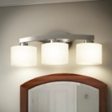 Allen + Roth Merington 21.5-in 3-Light Brushed Nickel Transitional Vanity Light