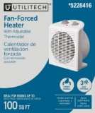 Utilitech Up to 1500-Watt Utility Fan Compact Personal Indoor Electric Space Heater w/Thermostat
