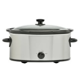 Mainstays 6 Qt Oval Slow Cooker, Stainless Steel Finish, Glass Lid, Model # MS54100112168S