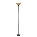 Mainstays 71 inch Floor Lamp, Brown with Plastic Shade