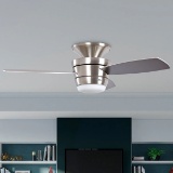 Harbor Breeze Mazon 44-in Brushed Nickel LED Indoor Ceiling Fan with Light and Remote