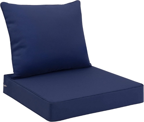 FAVOYARD SEAT CUSHION SET, 24X24IN, WATERPROOF, FADE RESISTANT, W/REMOVABLE COVER & STRAPS