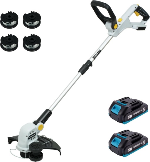 ULTRALIGHT CORDLESS STRING TRIMMER W/BRUSHLESS MOTOR, TWO 2.0Ah BATTERIES