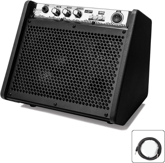 COMPACT 20W BLUETOOTH AMPLIFIER PERFECT FOR MUSICIANS ON THE GO - CONNECTS TO KEYBOARDS, E-DRUMS
