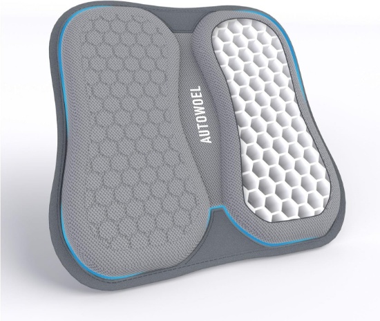 CAR SEAT CUSHION, COMFORT ICE-GEL FOR SCIATICA & LOWER BACK PAIN, IDEAL FOR CARS, OFFICE SEATS