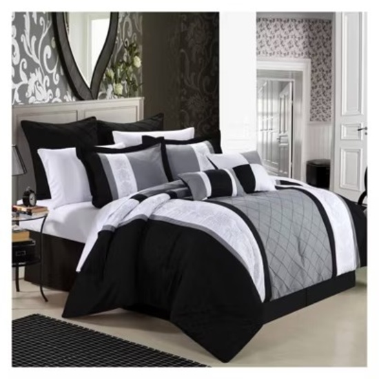 CHIC HOME LIVINGSTON 8-PC. MIDWEIGHT COMFORTER SET, KING