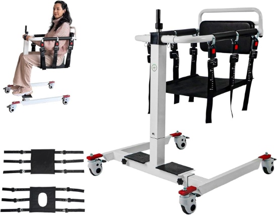 PATIENT LIFT TRANSFER CHAIR WHEELCHAIR TO CAR, SHOWER CHAIR LIFT, PADDED, LIGHTWEIGHT, FOLDABLE