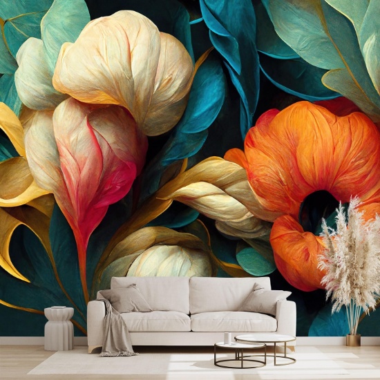 3D FLORAL WALLPAPER BEDROOM FLOWERS LARGE WALL MURAL - 183"X120" NOT PEEL AND STICK
