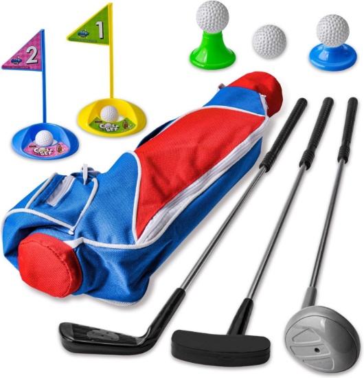 TODDLER GOLF CLUBS SET/DELUXE HAPPY KIDS GOLF BALL GAMEPLAY SPORTS TOY