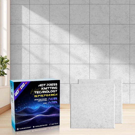 10 PACK SELF-ADHESIVE SOUNDPROOF WALL PANELS, 15.7 X 15.7 X 0.4 IN, GREY