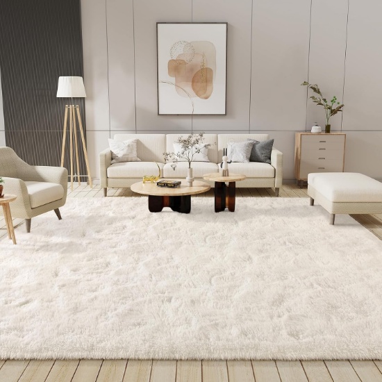 LOCHAS Ultra Soft Area Rug for Living Room, Bedroom, Nursery & Home Decor, 8 x 10 Ft, Cream