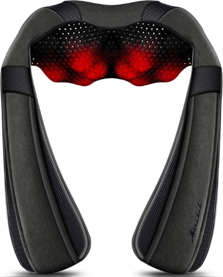 Mirakel Shiatsu Neck & Back Massager - Deep Tissue Pain Relief, Ergonomic Design with Heat