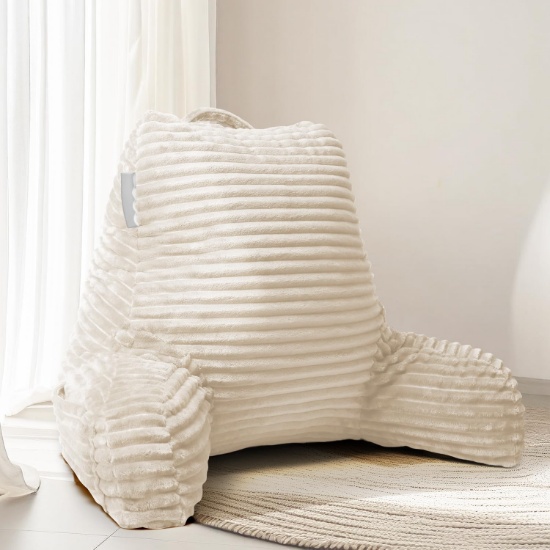 Hearth & Harbor Reading Pillow for Bed, Adult – Back Pillow for Sitting Up, Foam Linen