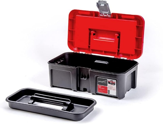13-inch Toolbox: 3 Compartments, Removable Tray, Strong Lid, Easy Handle, Polypropylene Plastic