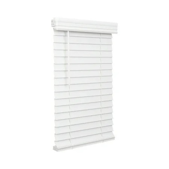 Lotus & Windoware 2" Faux Wood Blind, 10"W x 72"L, Bright White, Room Darkening, Smooth