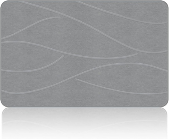 Bath Mat, Diatomaceous Earth, 25" x 14" (Rectangular), Grey
