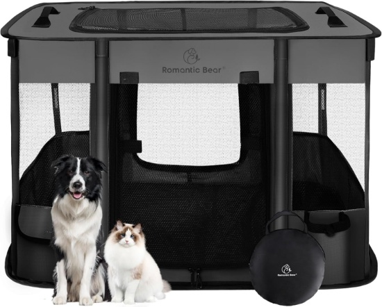 40x32x24 In Pet Playpen, Foldable, Portable Tent, Water-Resistant, for Indoor/Outdoor Use (L)
