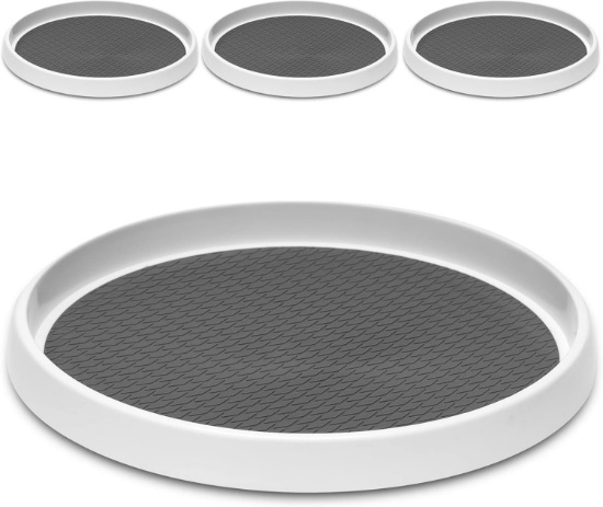12-Inch Non-Skid Turntable Lazy Susan [4 Pack] - Pantry Storage, Kitchen, Fridge, Countertop