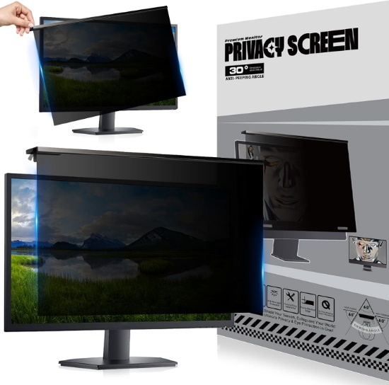 32" Hanging Privacy Screen, Blue Light Blocking, Anti-UV, High Transparency, Not Anti-Glare