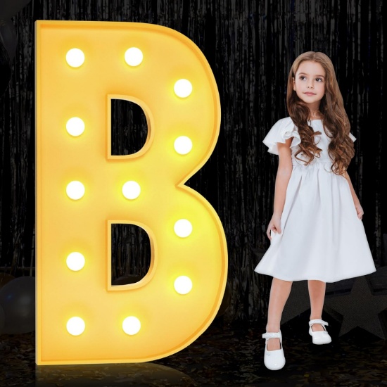 4FT Marquee Light Letter Mosaic Frame, Wedding Baby Shower Decoration (B, 4FT)