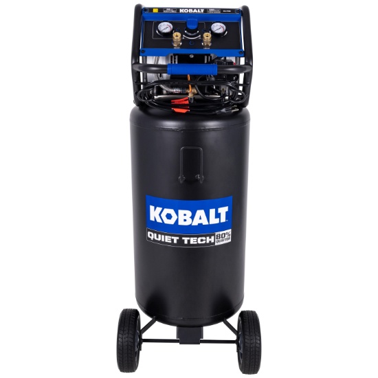 KOBALT QUIET TECH 26-GALLON PORTABLE ELECTRIC 150 PSI VERTICAL AIR COMPRESSOR