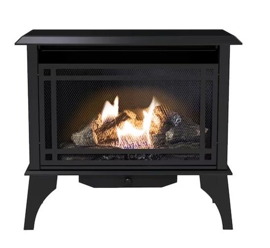 allen + roth 1100-sq ft Dual-Burner Vent-free Freestanding Natural and Liquid Propane Gas Stove