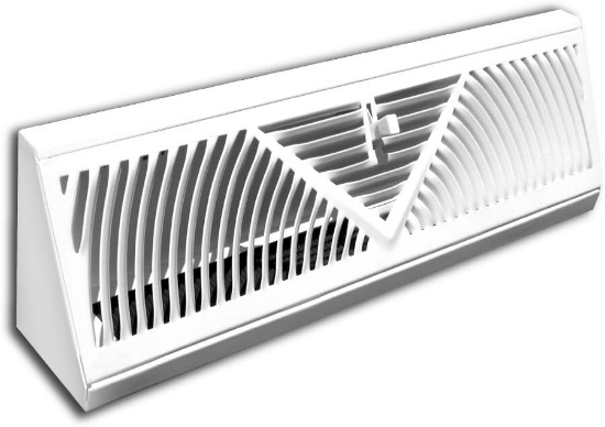TRUAIRE C118SW 18-INCH FLOOR BASEBOARD DIFFUSER, WHITE